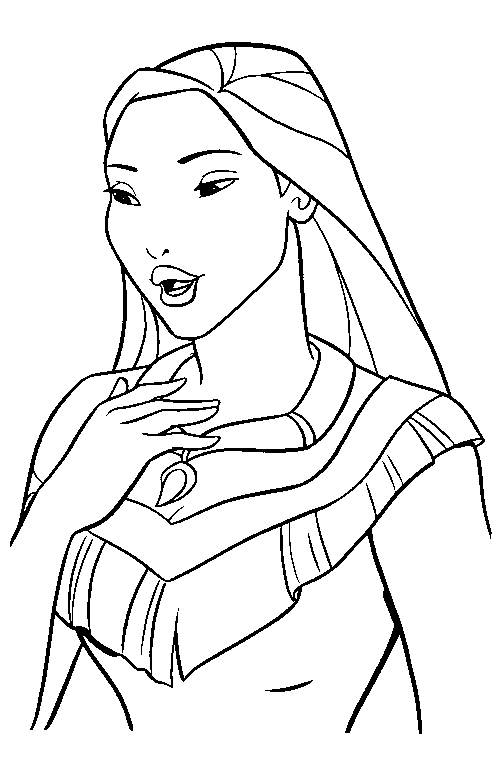 coloriage portrait de pocahontas